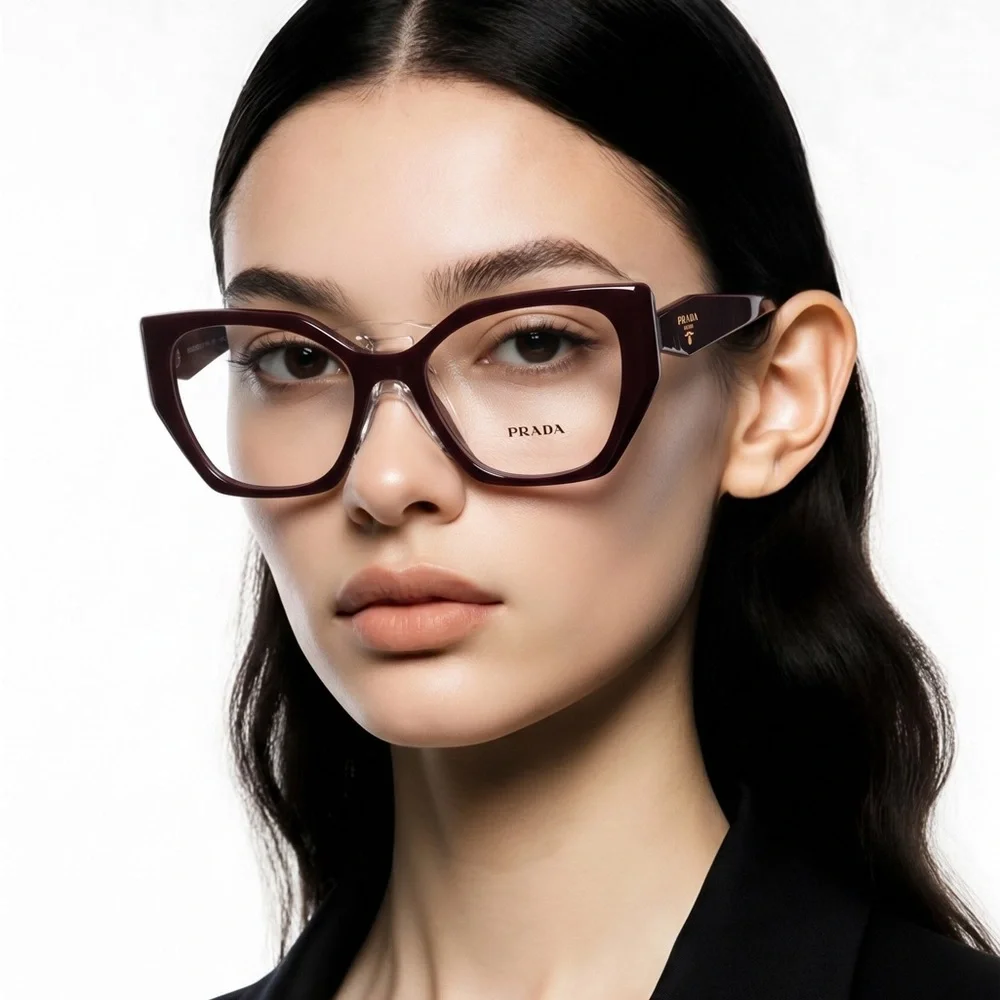 New Authentic 👓 Prada PR 18WV VIY1O1 Eyeglasses – Garnet